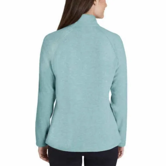 Eddie Bauer Womens Mock Neck Fleece Quarter Zip Pullover--Sea Blue - Picture 2 of 8